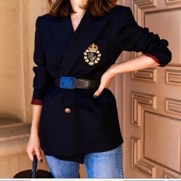 Lauren Ralph Lauren Jackets & Blazers - Vintage Ralph Lauren black crested wool blazer